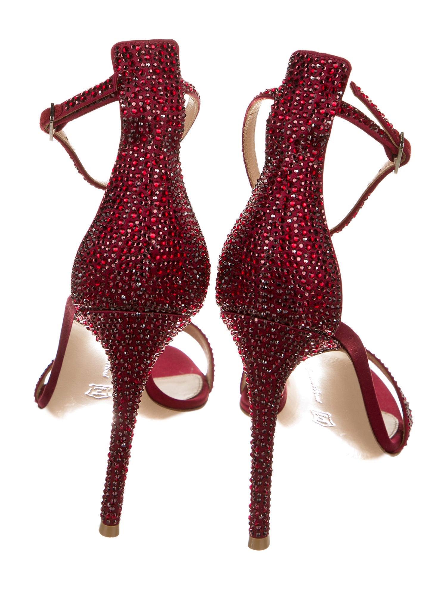 Gianvito Rossi Satin Crystal Embellishments Sandals